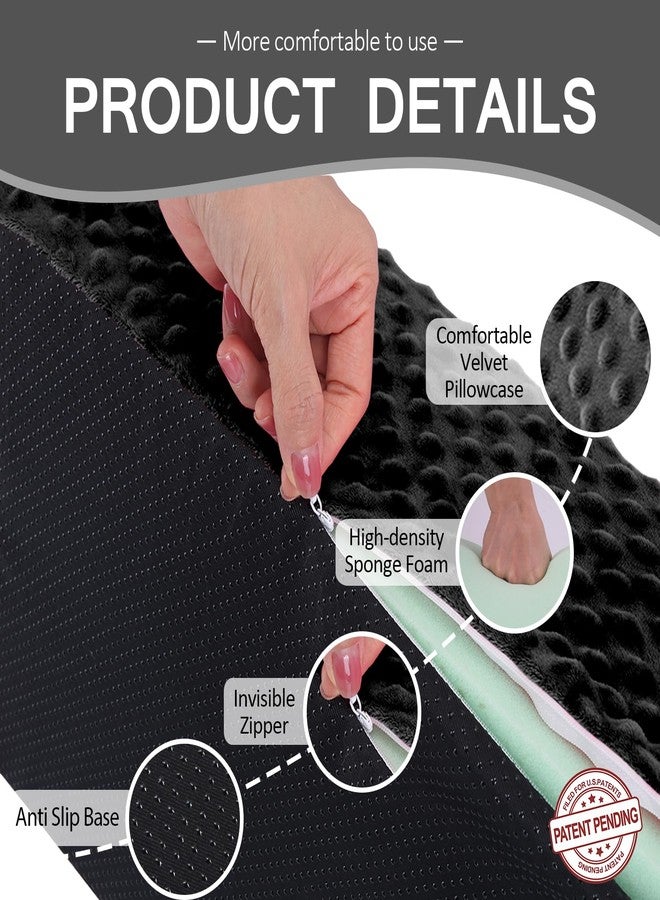 Jacobable Wedge Pillow for Side Sleeping, Body Positioning Foam Wedge Pillow, Side Wedge Pillow for Sleeping Non-Slip Back Positioning Pillow for Bed Sore Wedge (Black) - Image 4