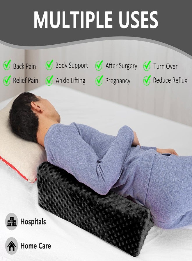 Jacobable Wedge Pillow for Side Sleeping, Body Positioning Foam Wedge Pillow, Side Wedge Pillow for Sleeping Non-Slip Back Positioning Pillow for Bed Sore Wedge (Black) - Image 3