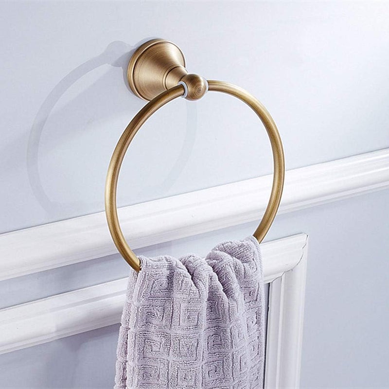 Leyden Towel Ring Antique Brass Hand Towel Holder Bathroom Accessories Brushed Shower Towel Hanger Round Wall Mounted - Image 1