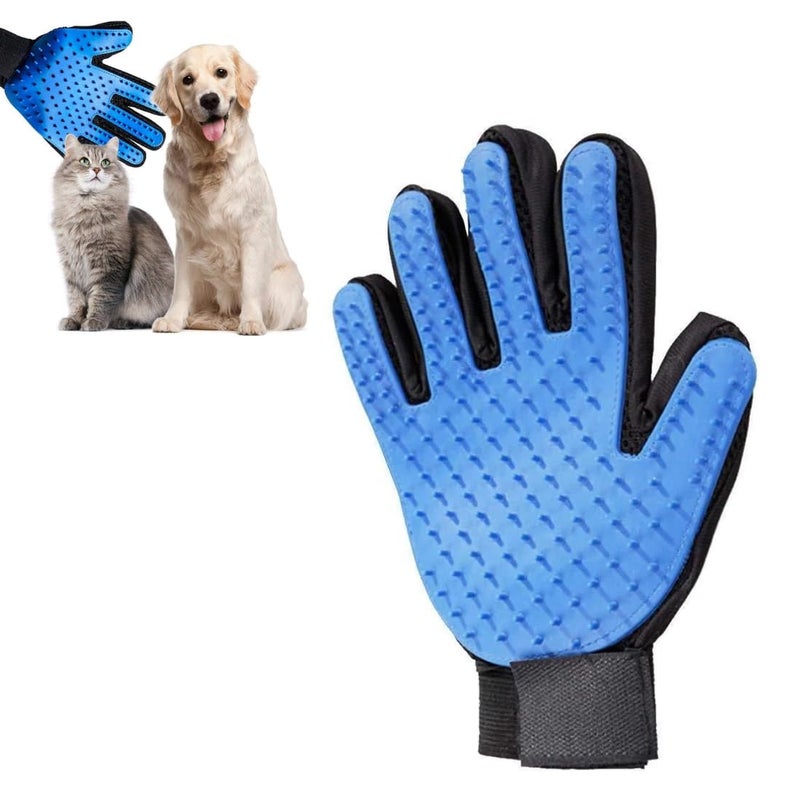 DRUMSTONE Silicone Pet Grooming Glove with Soft Massage Tips for Dogs & Cats | Shedding Hair Remover | Gentle Bath Brush for Long, Short & Curly Haired Pets - Image 1