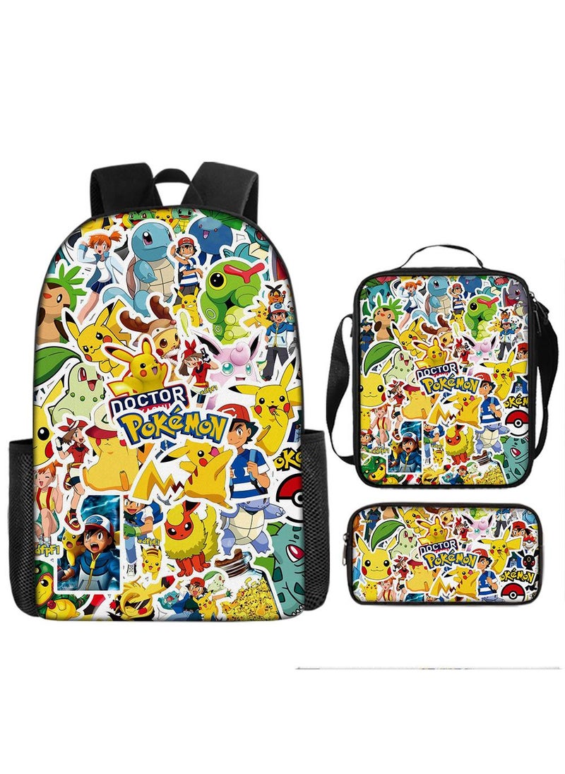 General - 3-Piece Pokemon 3D Print Backpack Set - Image 1