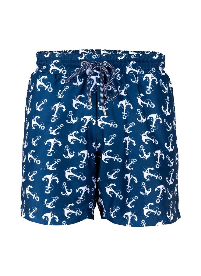 Anemoss - Anchors Men Swim Shorts with Elastic Drawstring Waistband Medium - Image 1