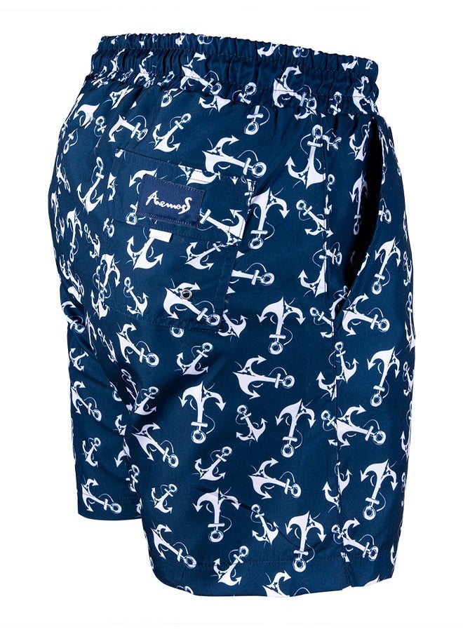 Anemoss - Anchors Men Swim Shorts with Elastic Drawstring Waistband Medium - Image 1