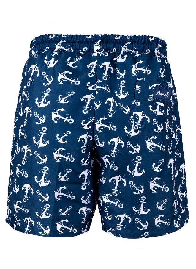 Anemoss - Anchors Men Swim Shorts with Elastic Drawstring Waistband Medium - Image 1
