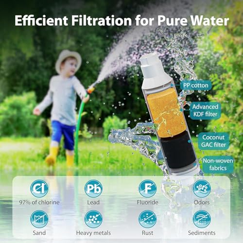 AquaCrest فلتر مياه خرطوم الحديقة من AQUACREST للنباتات، يقلل بشكل كبير من الكلور، والرائحة، ويحسن صحة النباتات، مثالي للزراعة العضوية، والزراعة، والحيوانات الأليفة، عبوة من 2 (قد يختلف التعبئة) - Image 2
