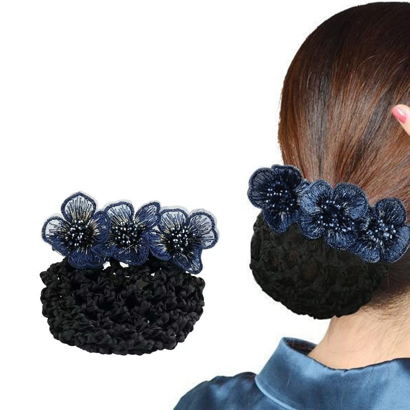 M'AYCREATE ® Hair Snood Net, Flower Bun Accessories For Women, Clip Net For Bun, Mesh Maker, Knit Cover Hairnet For Daily, Work, Dancer, Nurse, Multi - Image 1