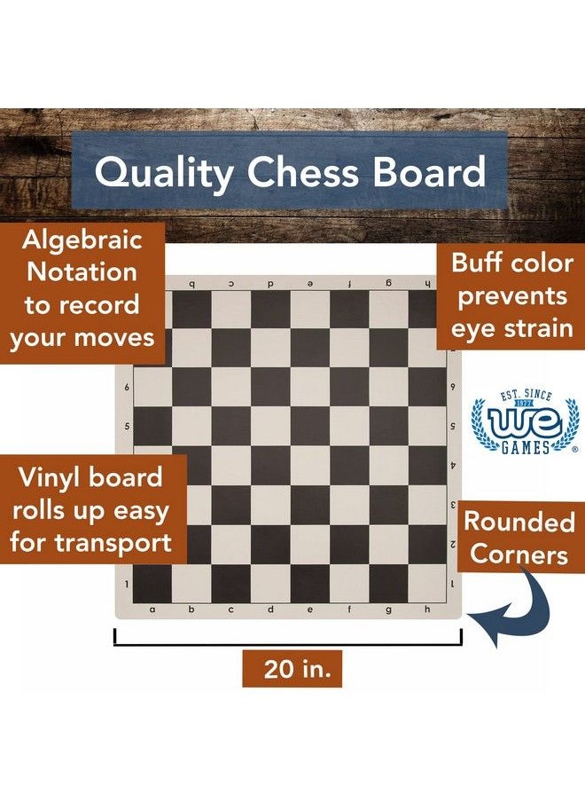 WE Games Best Of Travel Chess Sets Chess Board Is Tournament Style Roll Up 20 Inches 34 Chess Pieces Portable Chess Set Bag Includes Equalizer Dice & How To Play Chess Instructions Booklet  - Image 3