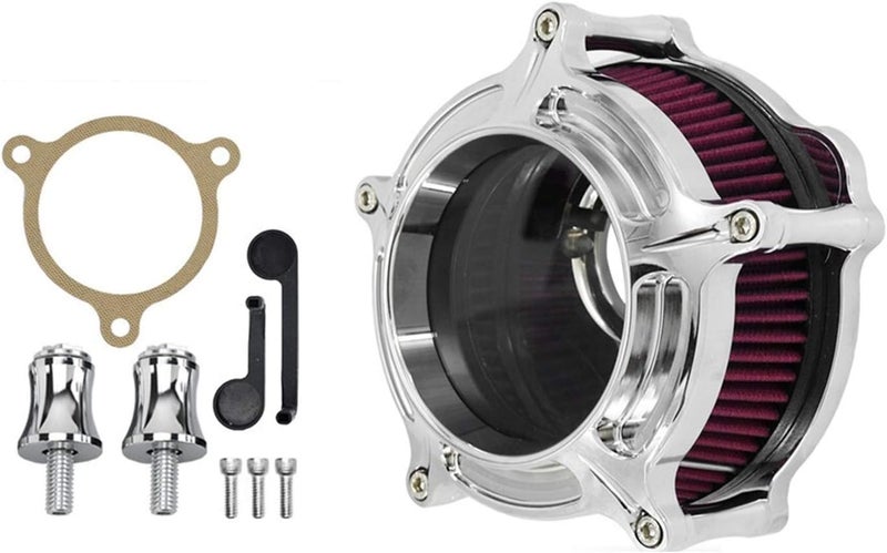 Wivplex Chrome Air Cleaner Intake Filter for Harley Motorcycles - Image 1