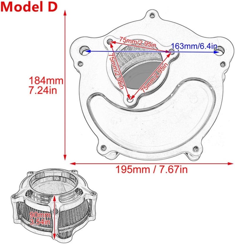 Wivplex Chrome Air Cleaner Intake Filter for Harley Motorcycles - Image 2