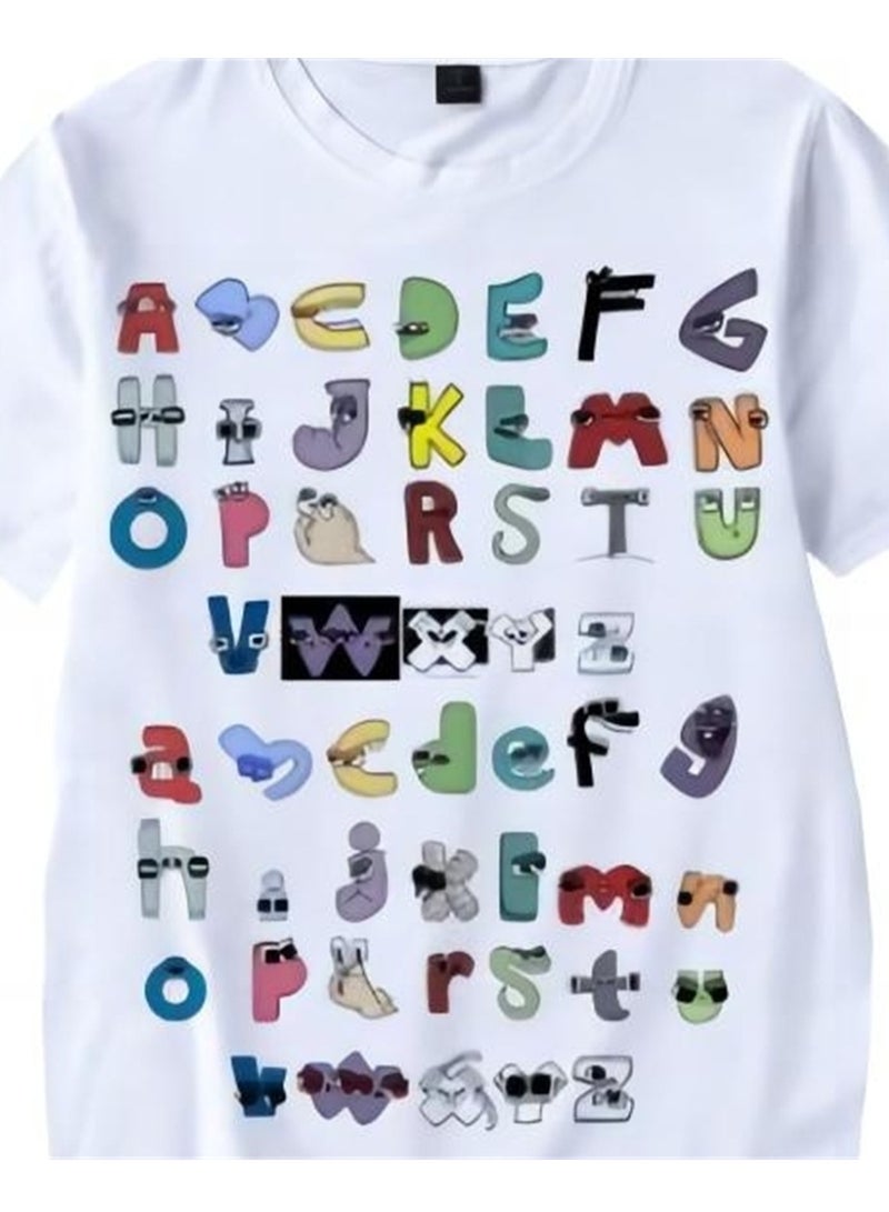 Cartoon Letter Legend 3D digital printing personalized breathable children's T-shirt - Image 2