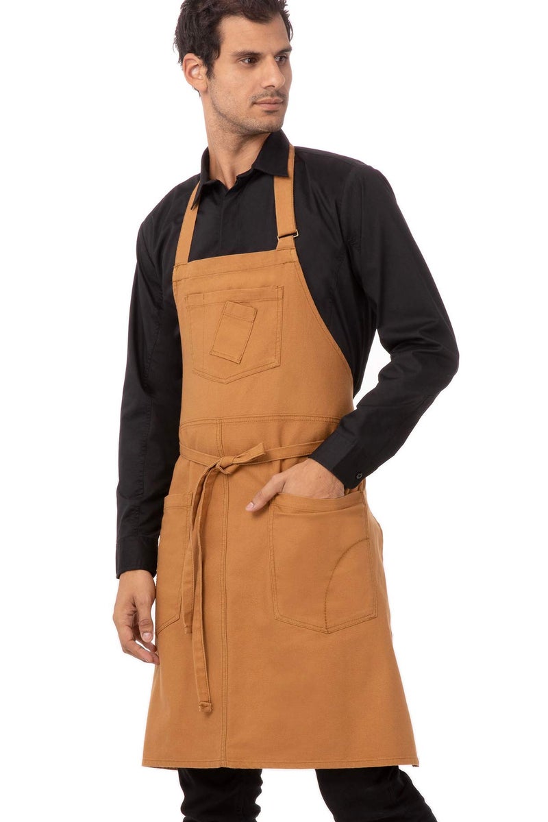 Chef Works Unisex Rockford Bib Apron, Nutmeg, One Size - Image 1