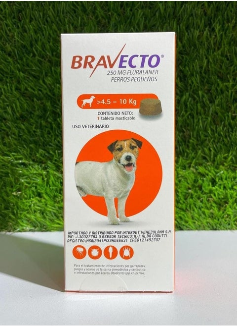 Bravecto dog tablet flea tick control (4.5-10kg) 1 tablet.