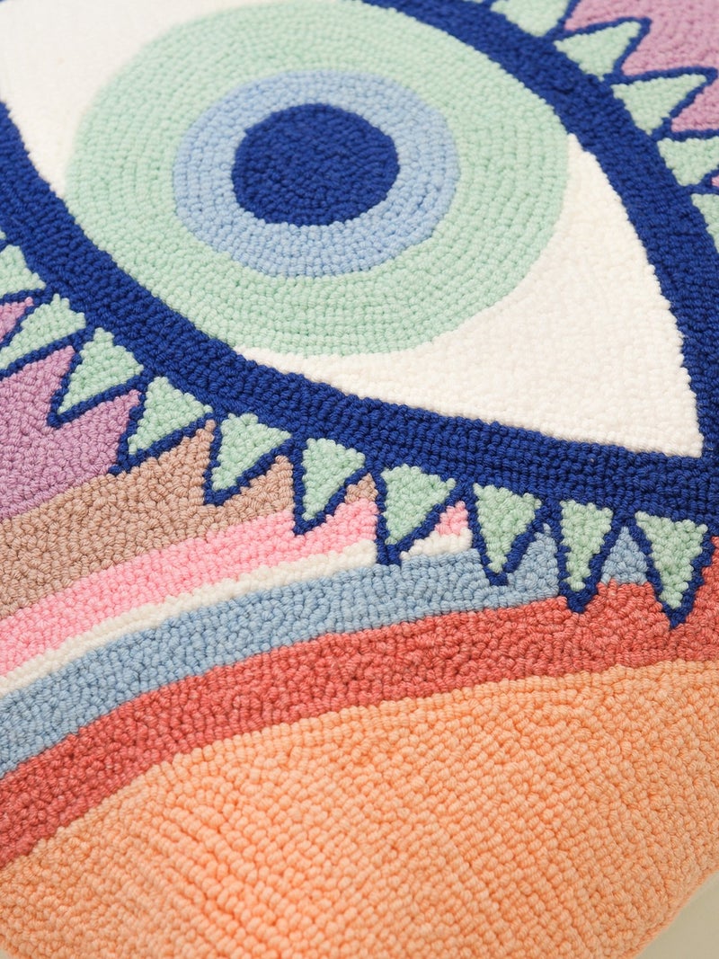 Galia Tasarım Special Design Eye Tassel Punch Cushion Cover - Pastel  - Image 3