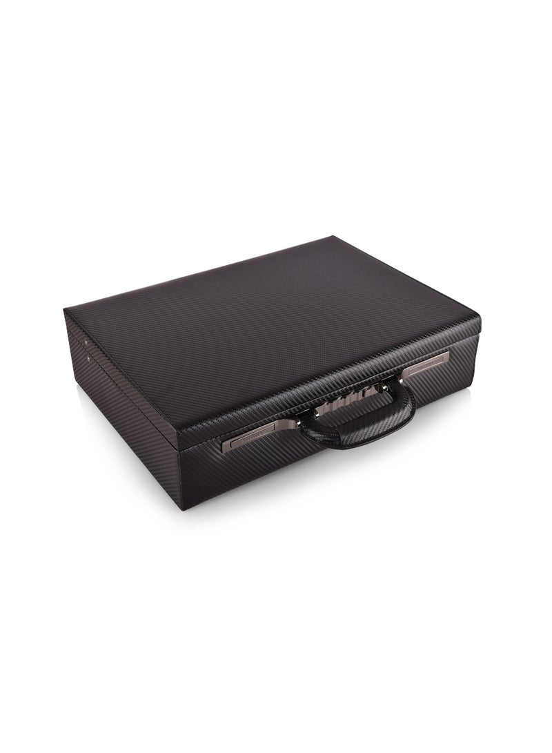 MAGELLAN Magellan Leather Expandable Attache Case 1Piece E15-2001 Black - Image 4