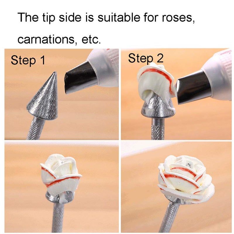 ليزنيرزم قطعتين من عصا تزيين الكيك من سبائك الألومنيوم، قضيب تزيين الكيك، كريم ثلج، أعواد زهرة الورد، حامل مخروطي للخبز والمعجنات، أدوات تزيين الكيك - Image 5