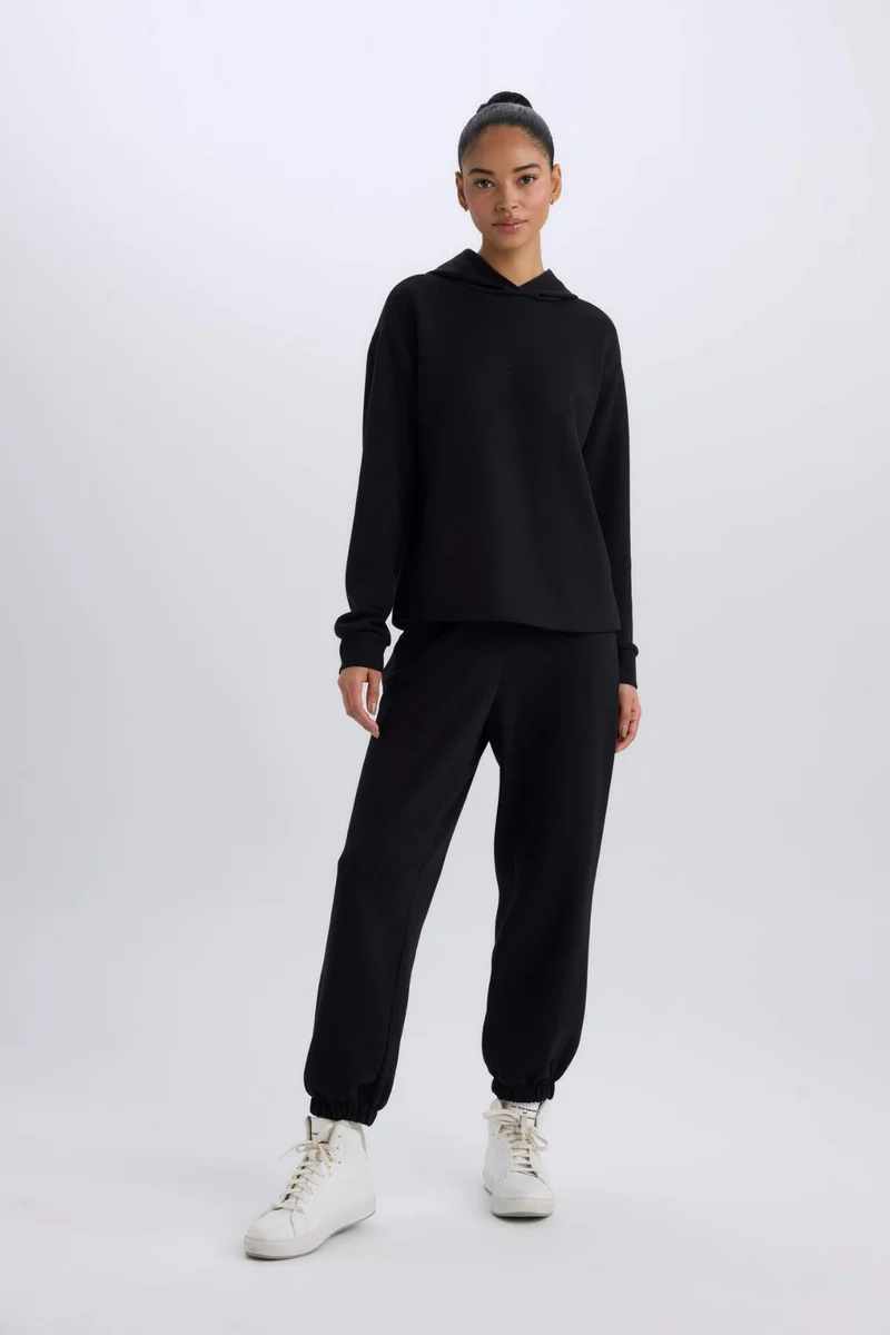 ديفاكتو DeFactoFit Standard Fit Hooded Scuba Fabric Sports Sweatshirt