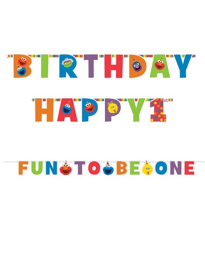 Amscan Sesame Street Elmo Turns One Jumbo Letter Banner - Multicolor, 2 Pcs
