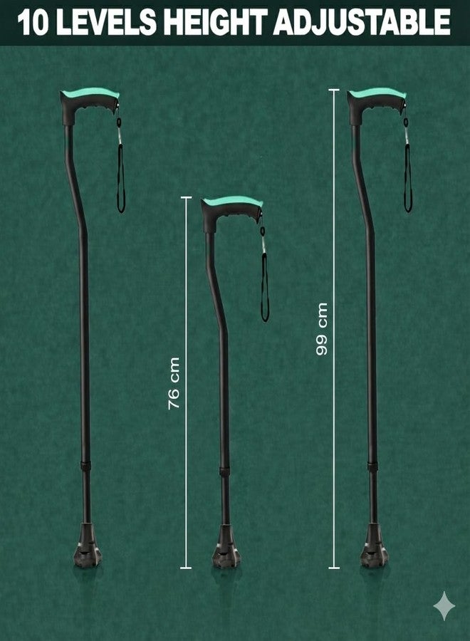أم سي بي عصا المشي MCP Thunderbolt ذاتية الوقوف لكبار السن، عصا للرجال والنساء، عصا مشي من الفولاذ الطري لكبار السن والبالغين، عصا يدوية للمشي (حذاء واحد) - Image 5