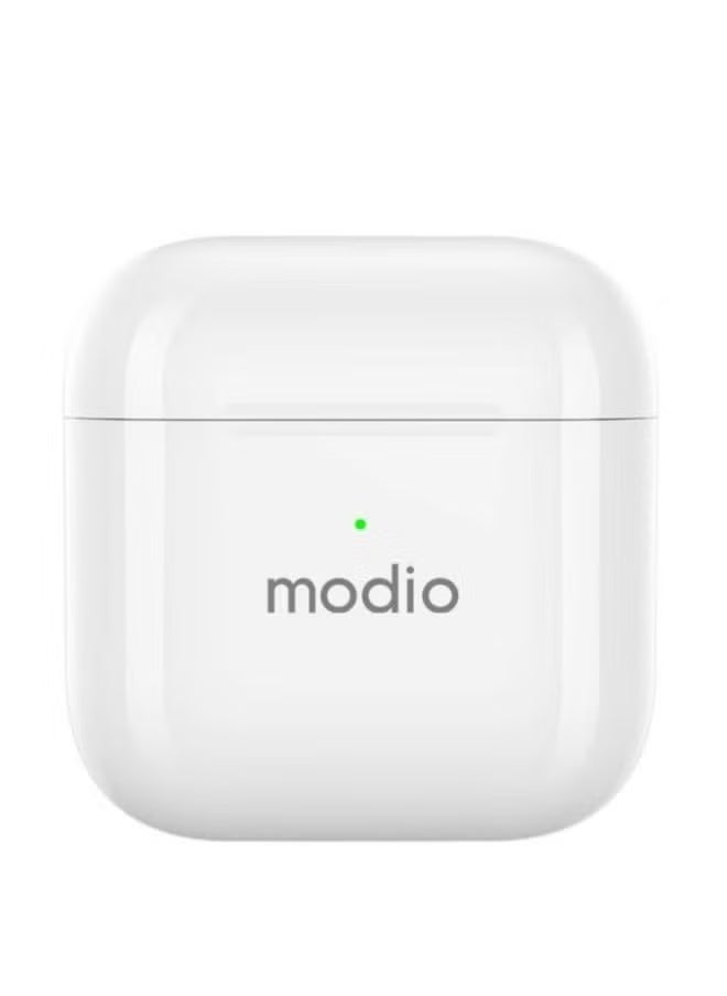 modio - ME4 True Wireless Stereo (TWS) Bluetooth Earbuds with Charging Case – In-Ear Headset with HD Sound, Touch Controls, Noise Isolation, Built-in Mic & Bluetooth 5.3 – Lightweight, Compact Design Compatible with Android & iOS for Music, Calls & More - Image 1