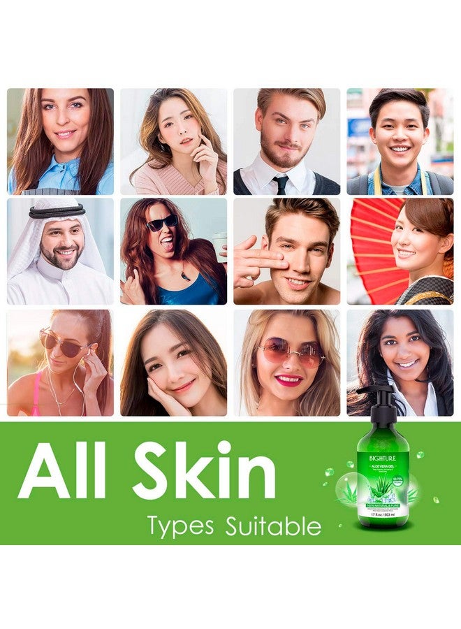 Bighture Aloe Vera Gel For Face Organic Aloe Vera Gel From 100 Percent Pure Aloe Vera Use To Skin Sunburn Relieve, Soothing And Firming - Image 3
