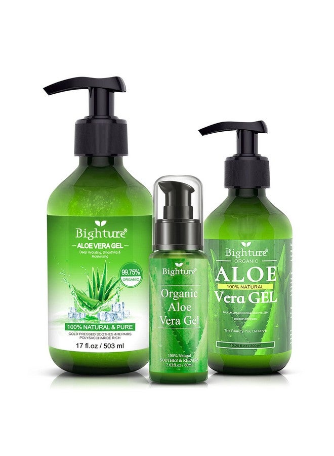 Bighture Aloe Vera Gel For Face Organic Aloe Vera Gel From 100 Percent Pure Aloe Vera Use To Skin Sunburn Relieve, Soothing And Firming - Image 5