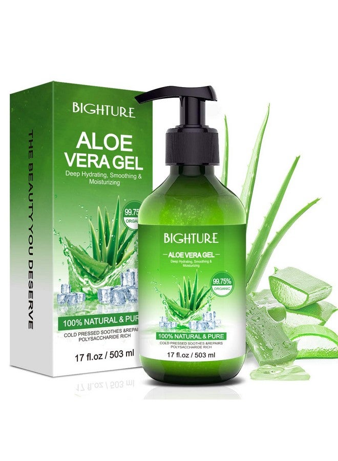 Bighture Aloe Vera Gel For Face Organic Aloe Vera Gel From 100 Percent Pure Aloe Vera Use To Skin Sunburn Relieve, Soothing And Firming - Image 1