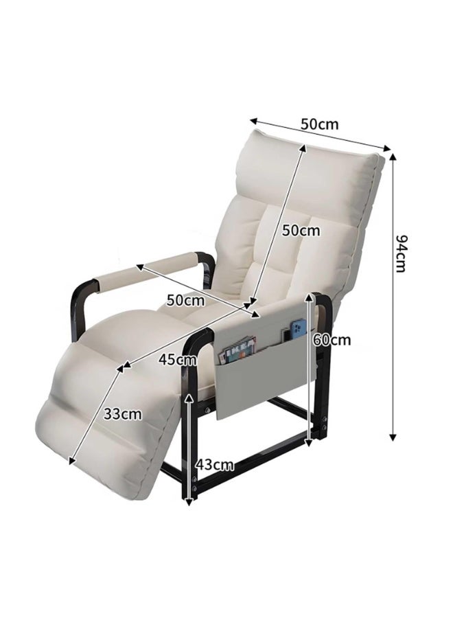 شو وو كرسي مكتب مريح مع مسند للقدمين، كرسي مكتب قابل للتعديل مع مساند ذراع مريحة، مبطن من القطن والكتان للمنزل والمكتب والدراسة باللون الأبيض - Image 3