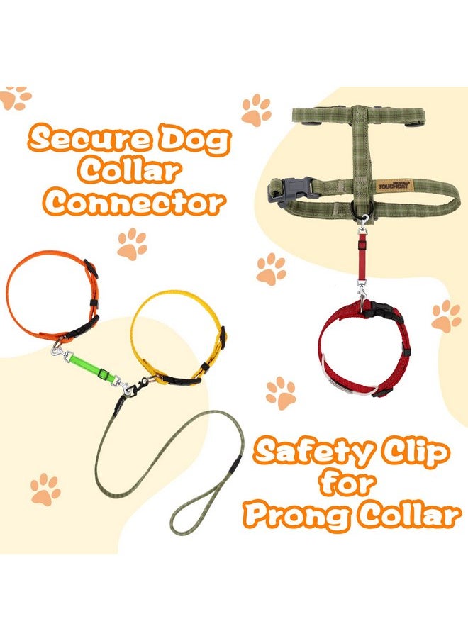 Saintrygo 5 Pcs Safety Dog Collar Clips Prong Collar Backup Clips Adjustable Reflective Nylon Dog Collar Harness Connector Metal Double Ended Backup Clasp for Dog Harness Pet (Dark Color)  - Image 3