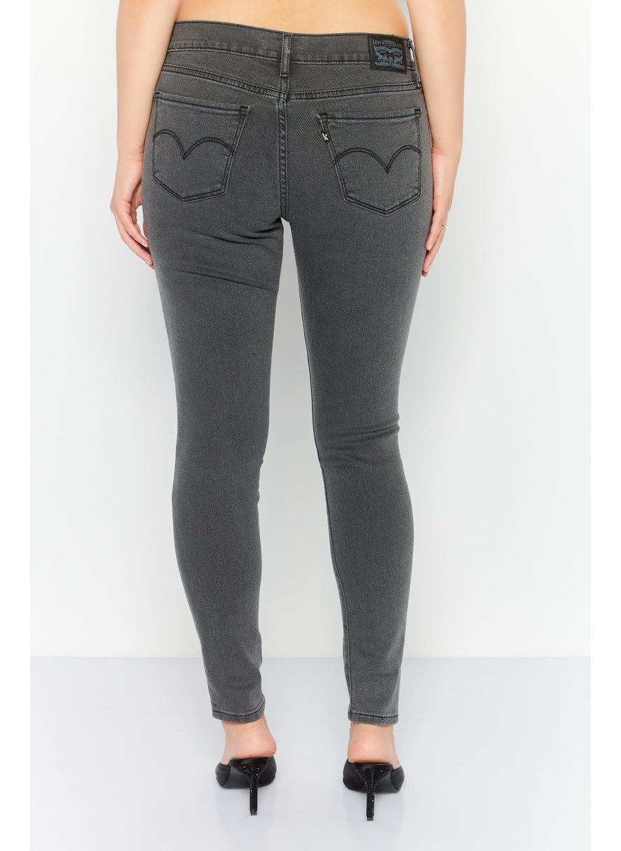Levi's - Women 710 Super Skinny Fit Washed Jeans, Grey - Image 1