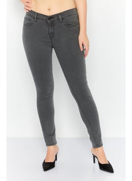 Women 710 Super Skinny Fit Washed Jeans, Grey