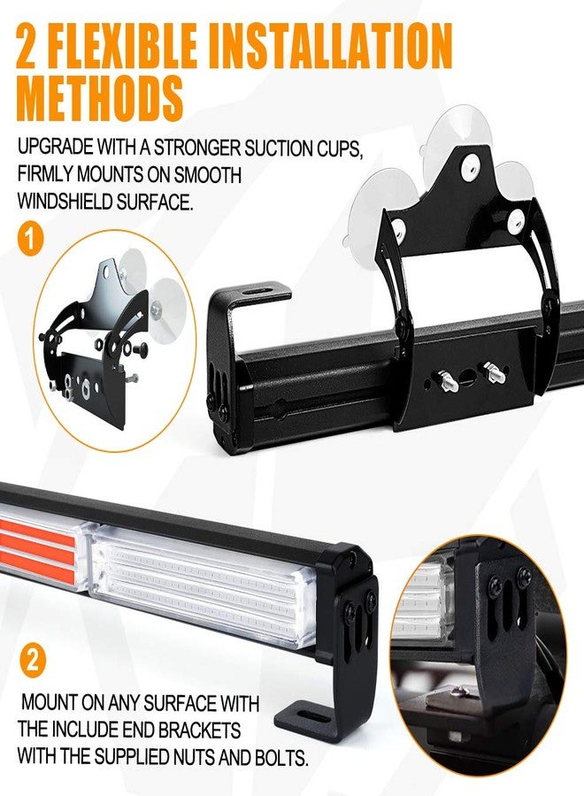 Xprite 35" COB LED Emergency Traffic Advisor Strobe Light Bar, w/Control Box Interior Windshield Safety Hazard Warning Flashing Cop Lightbars, for Police Volunteer Vehicles Trucks-Red Blue - Image 3