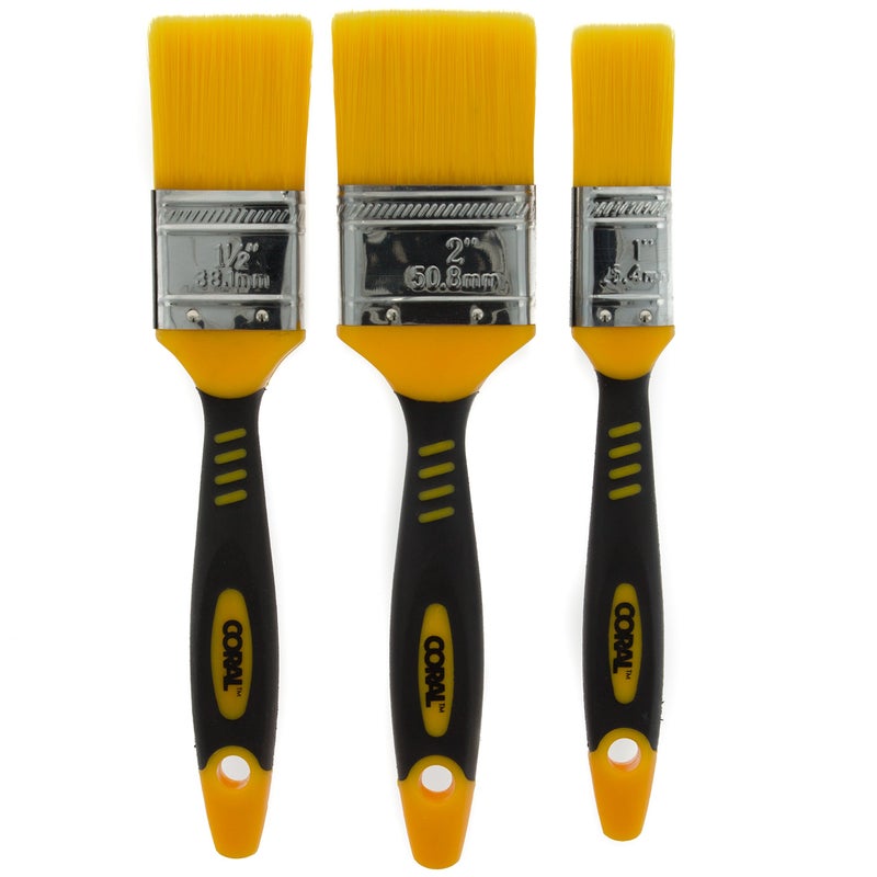 CORAL Zero-Loss Paint-Brush Set Seriously Good No Bristle Loss, 3 Piece Pack, 1", 1.5", 2", 31416 - Image 3