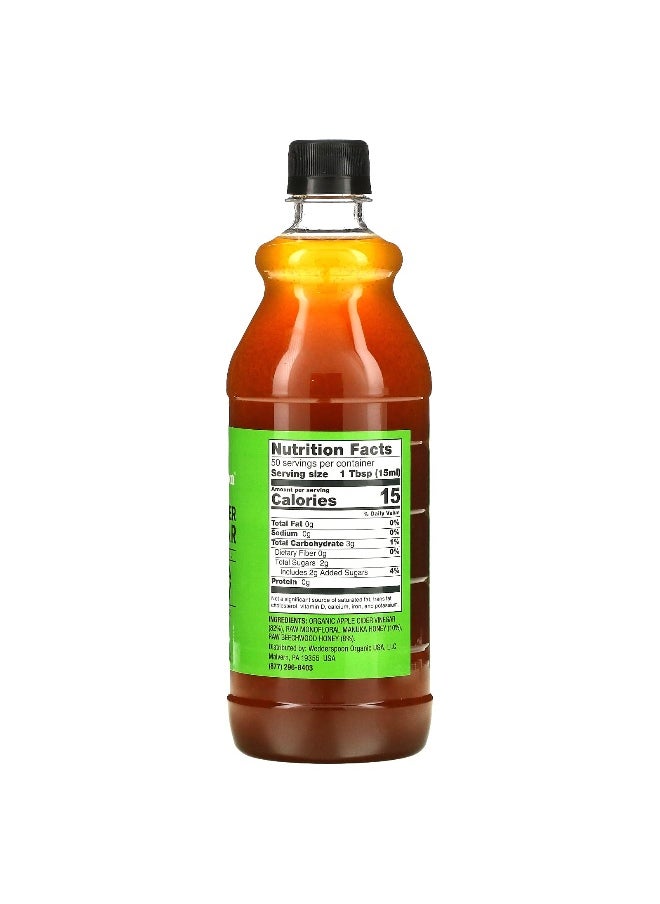 Wedderspoon Wedderspoon, Raw Apple Cider Vinegar with Monofloral Manuka Honey, 25 fl oz (750 ml)  - Image 2