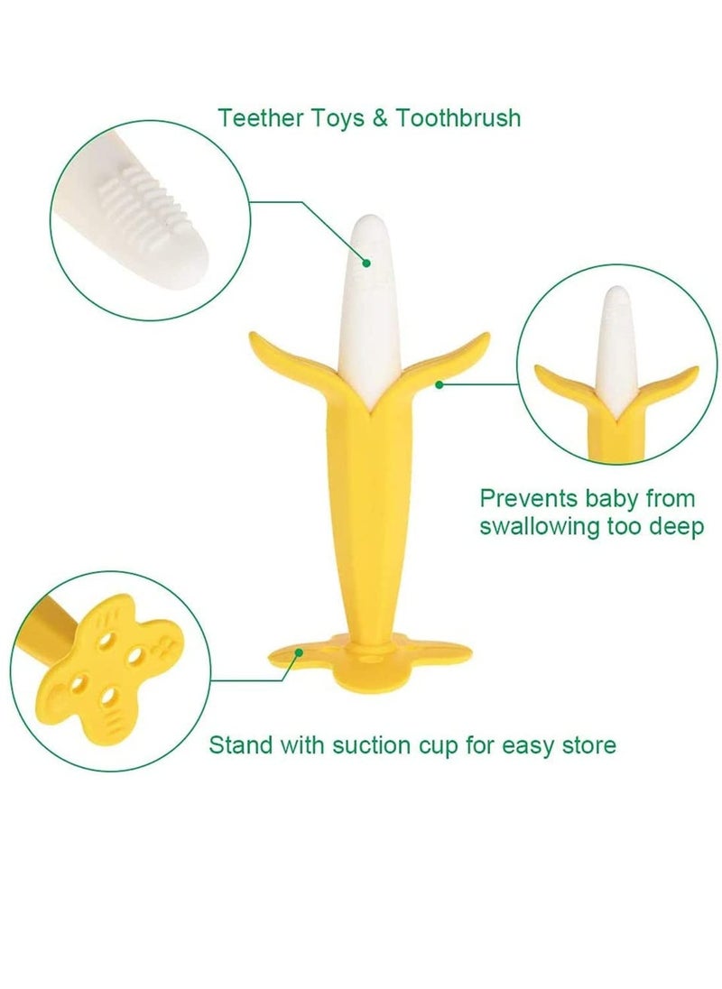 SYOSI Teething Toys for Baby Natural Silicone Teether Set Fruit Feeder Teethers for Babies Fruit Feeders for Newborn Free Natural Organic Freezer Safe for Infants and Toddlers Toy BPA-Free  - Image 4