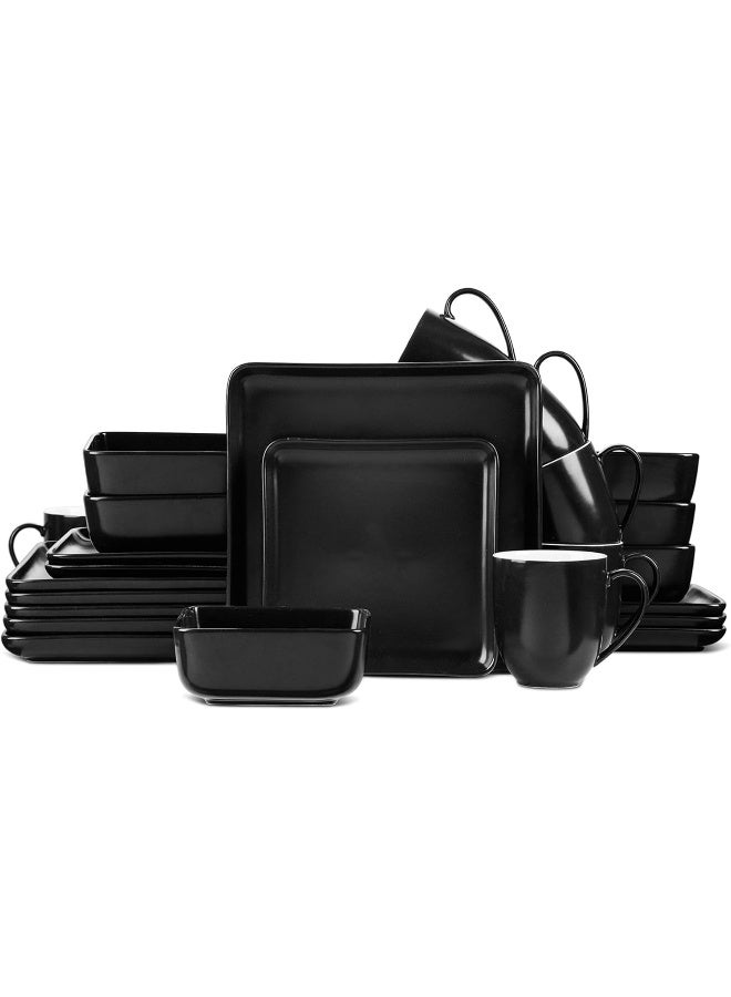 Stone Lain طقم أدوات المائدة من بورسلين ستون لين آمي 24 قطعة خدمة لـ 6 أشخاص باللون الأسود - Image 1