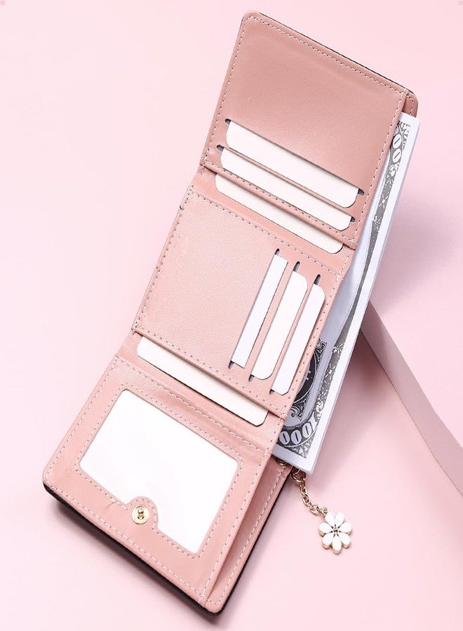 Alexvyan Hello Small Tri-Fold Women's Purse Wallet Card Organizer Female Hand Purse Clutch Women/Ladies/Girls Wallets 5 Card Holder 1 Long & 1 Small Pocket (Black) - Image 2