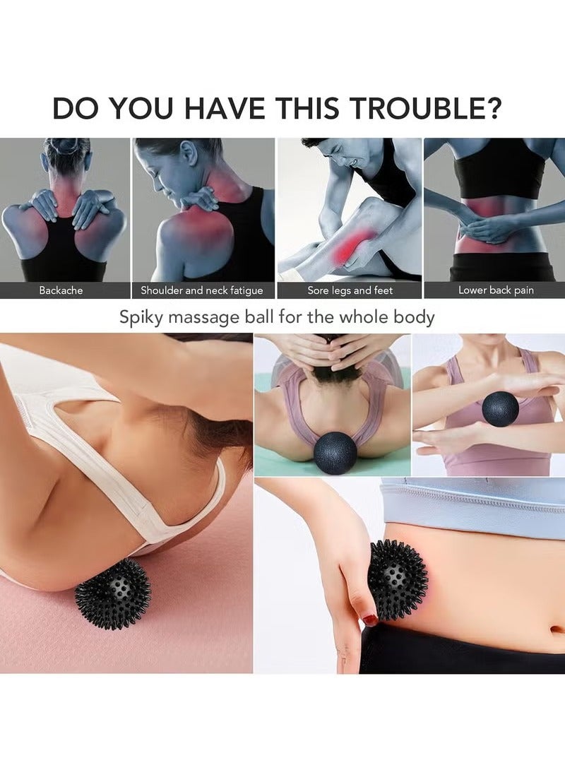 Foam roller set, deep muscle massage foam roller set, high-density fitness foam roller, including trigger point foam roller, yoga stick, massage ball, fixed ball, fitness stretching belt, yoga resistance band, portable bag - Image 5