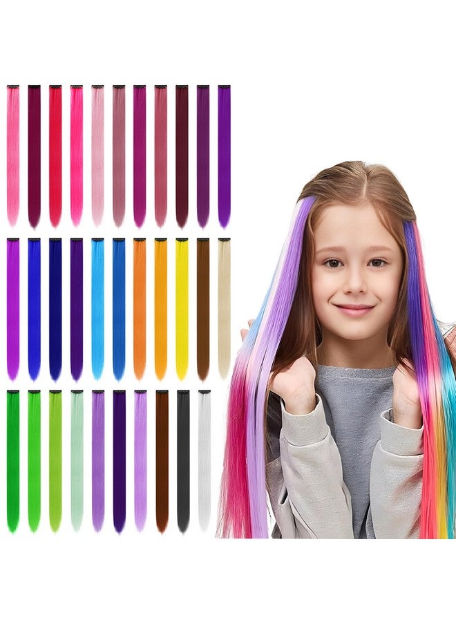 BEAHOT 32 PCS Clip in Colored Hair Extensions for Kids, 20 Inches Rainbow Long Straight Hairpieces Synthetic,BEAHOT Hair Extensions-Pretty Gift for Cosplay Dress Up Fashion Party Birthday（32 Colors) - Image 1