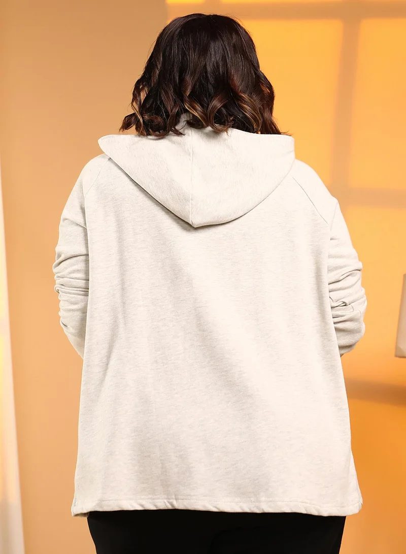 Instafab Plus Women's Cloud Grey Double-Breasted Jacket