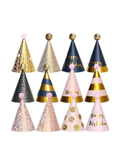 Generic 12-Piece Birthday Party Hat Set, Birthday Party Cone Hats, Birthday Paper Hats for Kids  - Image 2