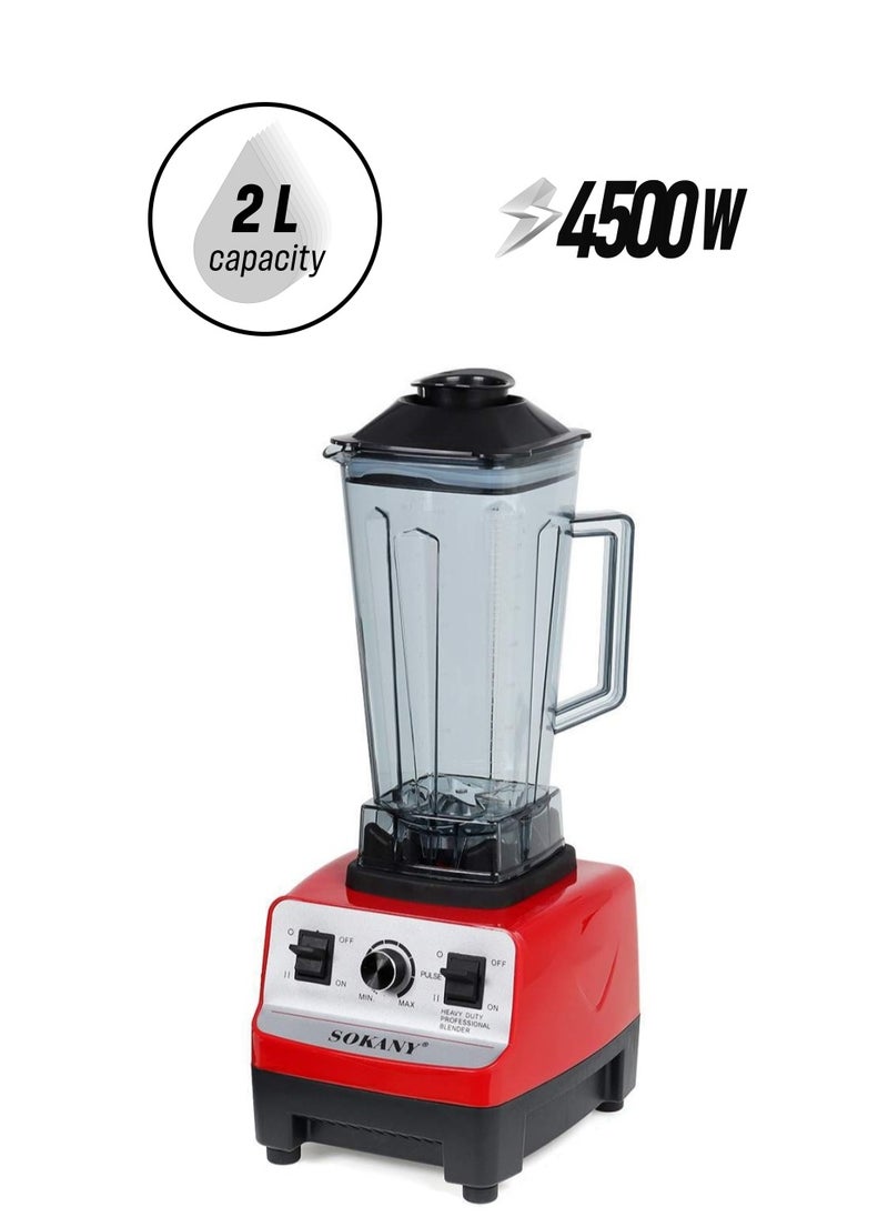sokany Multifunction Fully Automatic Blender, Ice Crusher, Kitchen Cooking Machine, Juicer, 2L, SK-444, Red  - Image 1