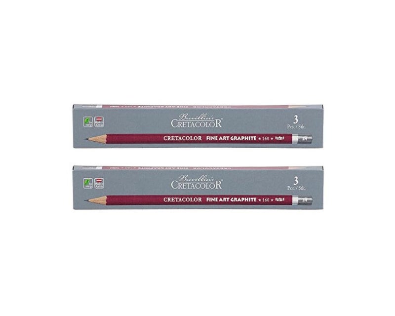 Cretacolor Cleos Fine Art Graphite 3H Set of 3 Pencils (Pack of 2),Black,160 13 - Image 3