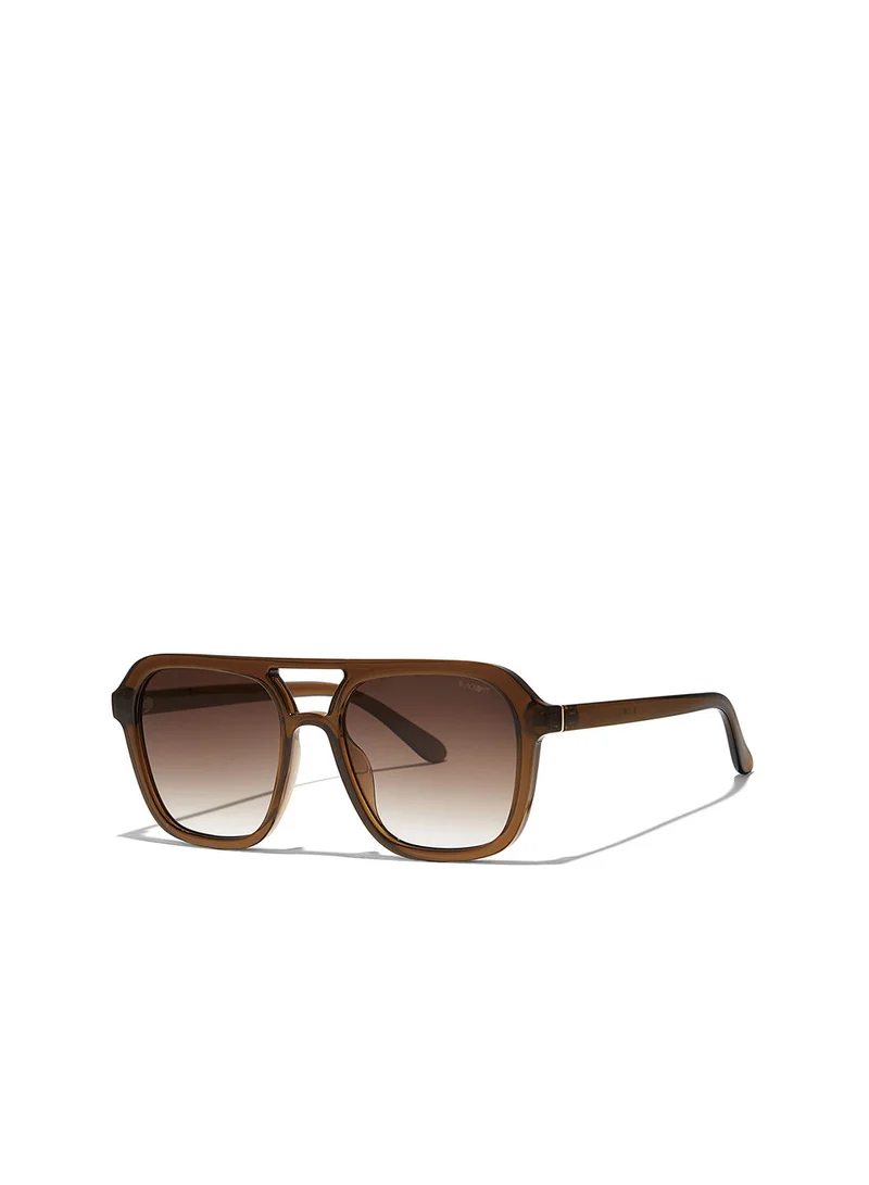 Blackout Mikan,Unisex Sunglasses, Aviator Sunglasses, UV Protection: UV400 (Brown,Brown)