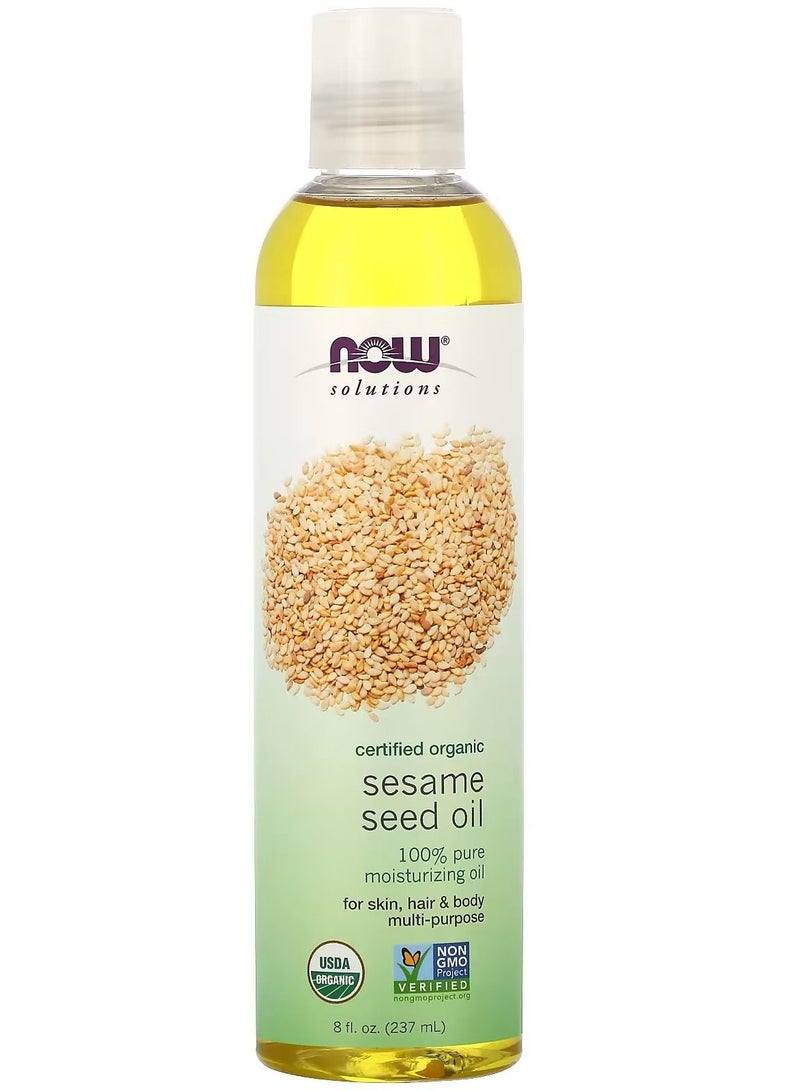now Solutions Sesame Seed Oil Certified Organic 8 fl oz 237 ml