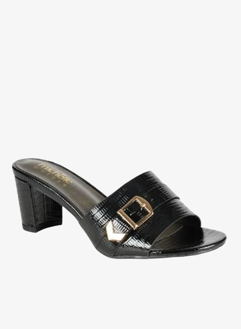 Michelle Morgan Black 092-2933 Michelle Morgan Ladies Block Heel Sandals 413RJ192 Black for Women | Best Price UAE
