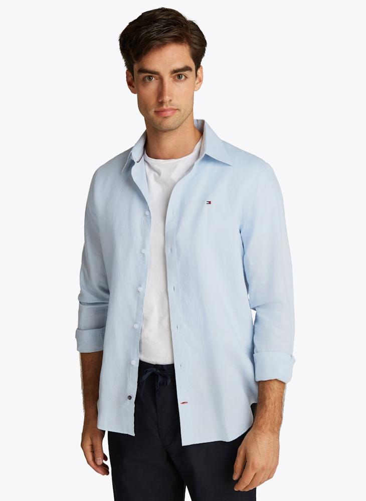 TOMMY HILFIGER Slim Cotton Linen Shirt  - Image 1