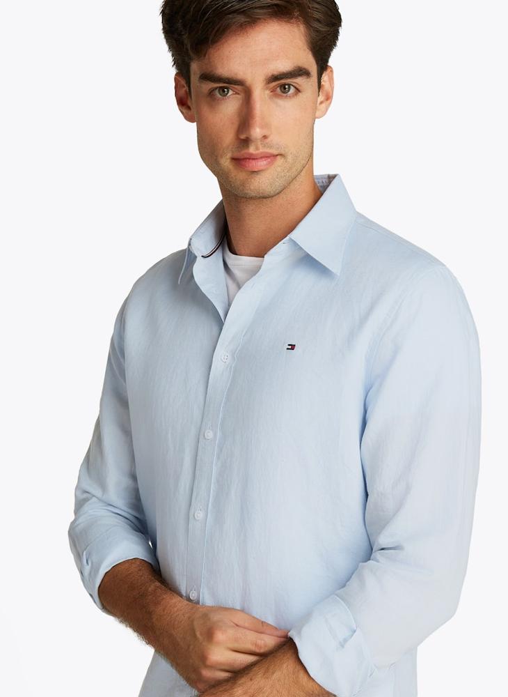 TOMMY HILFIGER Slim Cotton Linen Shirt  - Image 3