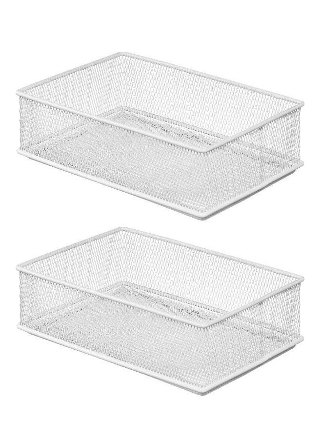 YBM HOME YBM HOME White Mesh Drawer Cabinet and or Shelf Organizer Bins, School Supply Holder Office Desktop Organizer Basket (2, 3x9x2 Inch)  - Image 5