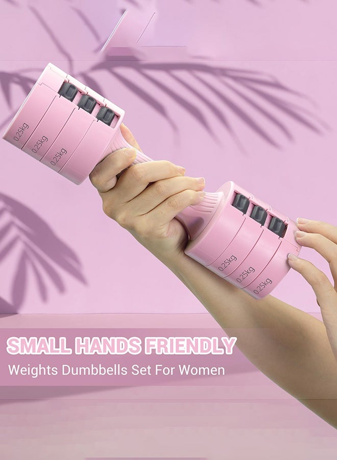 Arabest 4-in-1 Dumbbells Set Women, Weights for Women, Adjustable Dumbbell Pair for Home Gym Fitness Training,Weights Dumbbells Set: Each 1kg/1.5kg/2kg/2.5kg, - Image 5