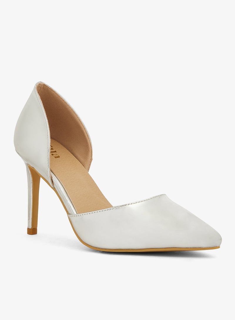 Ella Limited Edition Silver metallic d'Orsay pump with pointed toe and high heel - Image 2